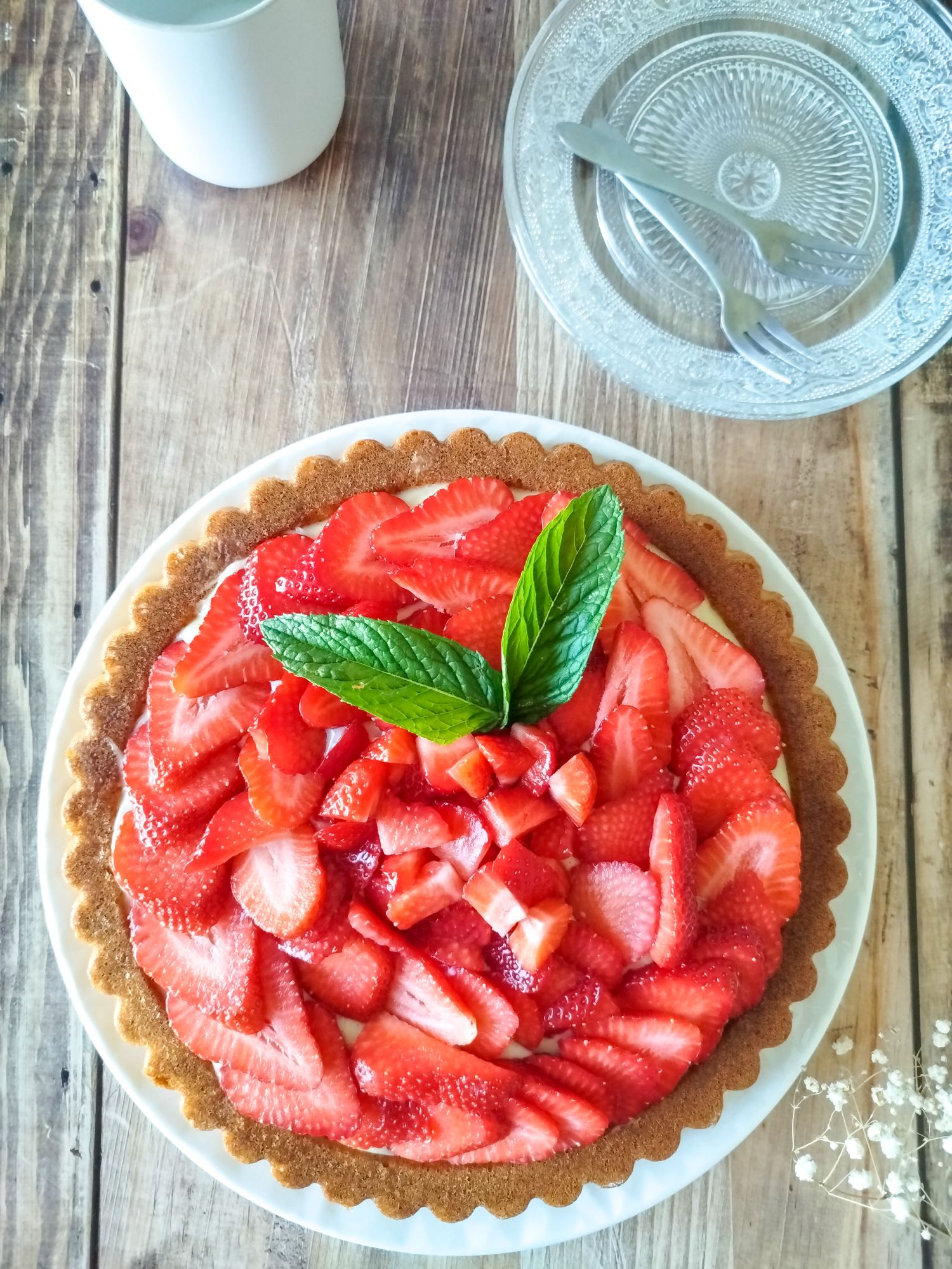 Tarte renversée aux fraises